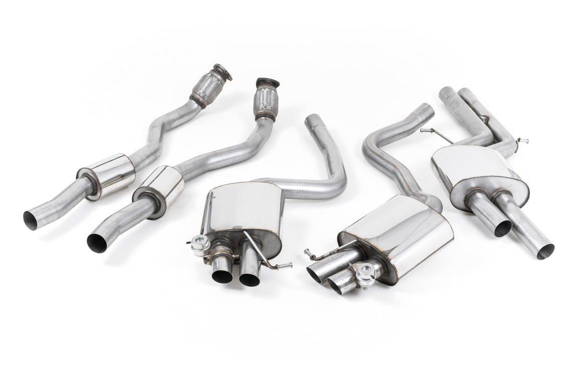 Audi RS4 B8 Avant - Resonated Cat-Back Exhaust System - Uses OE Trims