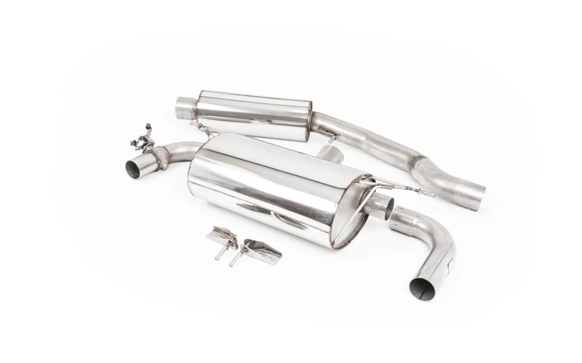 Resonated (Quieter) GPF/OPF-Back Exhaust System with Polished GT-90 Trims Resonated (Quieter) GPF/OPF-Back Exhaust System with Polished GT-90 Trims