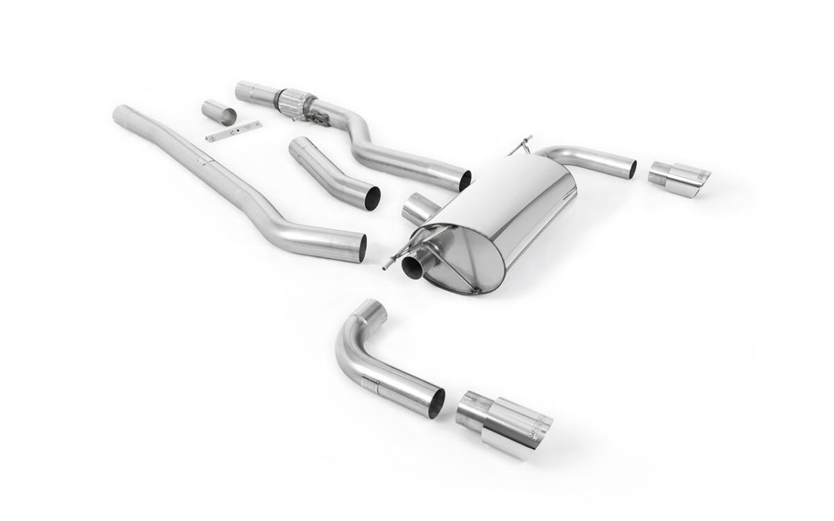 BMW 4 Series F32 428i Manual - Non-Resonated (Louder) Cat-Back Exhaust System with Polished Trims (For 435i M Sport Valance) BMW 4 Series F32 428i Manual - Non-Resonated (Louder) Cat-Back Exhaust System with Polished Trims (For 435i M Sport Valance)