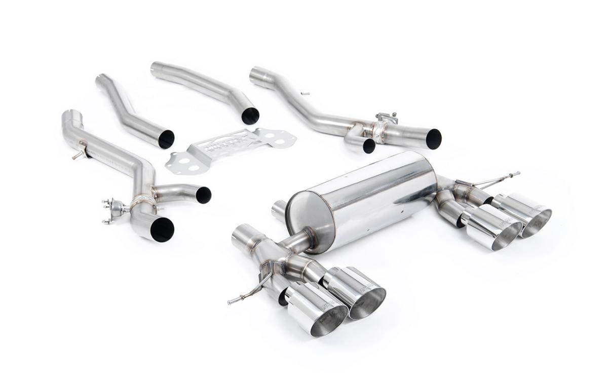 BMW G8X M3/M4 - OPF/GPF Back with Centre Resonator Bypass System with GT-115 Polished Trims