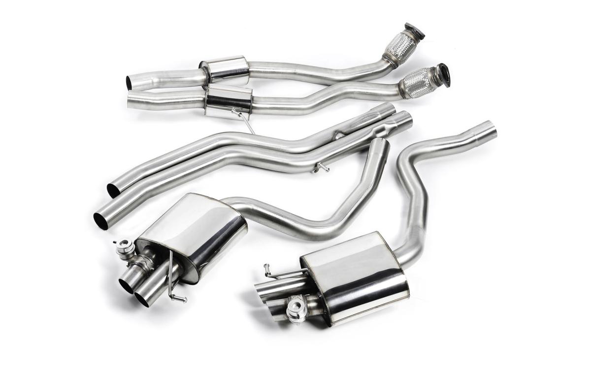 Audi RS4 B8 Avant - Non-Resonated Cat-Back Exhaust System - Uses OE Trims