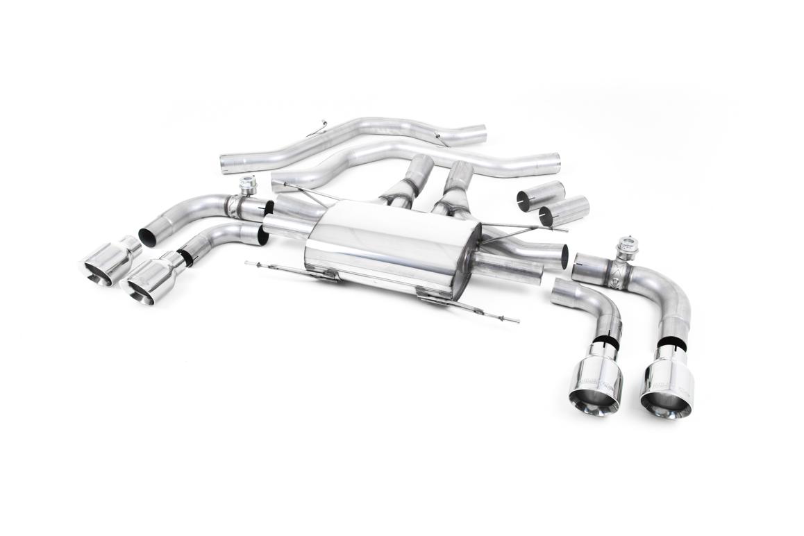 Alfa Romeo Giulia 2.9 V6 Quadrifoglio - Front Pipe-Back System with GT-100 Polished Trims - Valved Alfa Romeo Giulia 2.9 V6 Quadrifoglio - Front Pipe-Back System with GT-100 Polished Trims - Valved