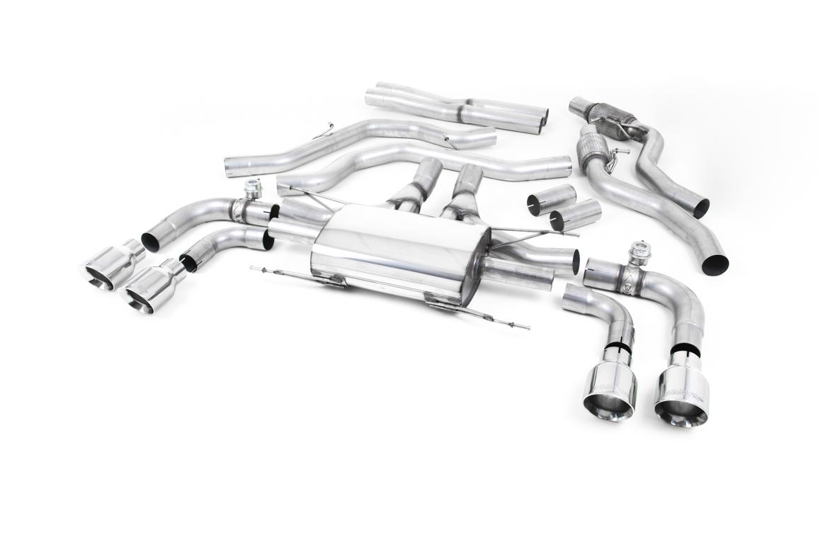 Alfa Romeo Giulia 2.9 V6 Quadrifoglio - Cat-Back Exhaust System with GT-100 Polished Trims - Valved Alfa Romeo Giulia 2.9 V6 Quadrifoglio - Cat-Back Exhaust System with GT-100 Polished Trims - Valved
