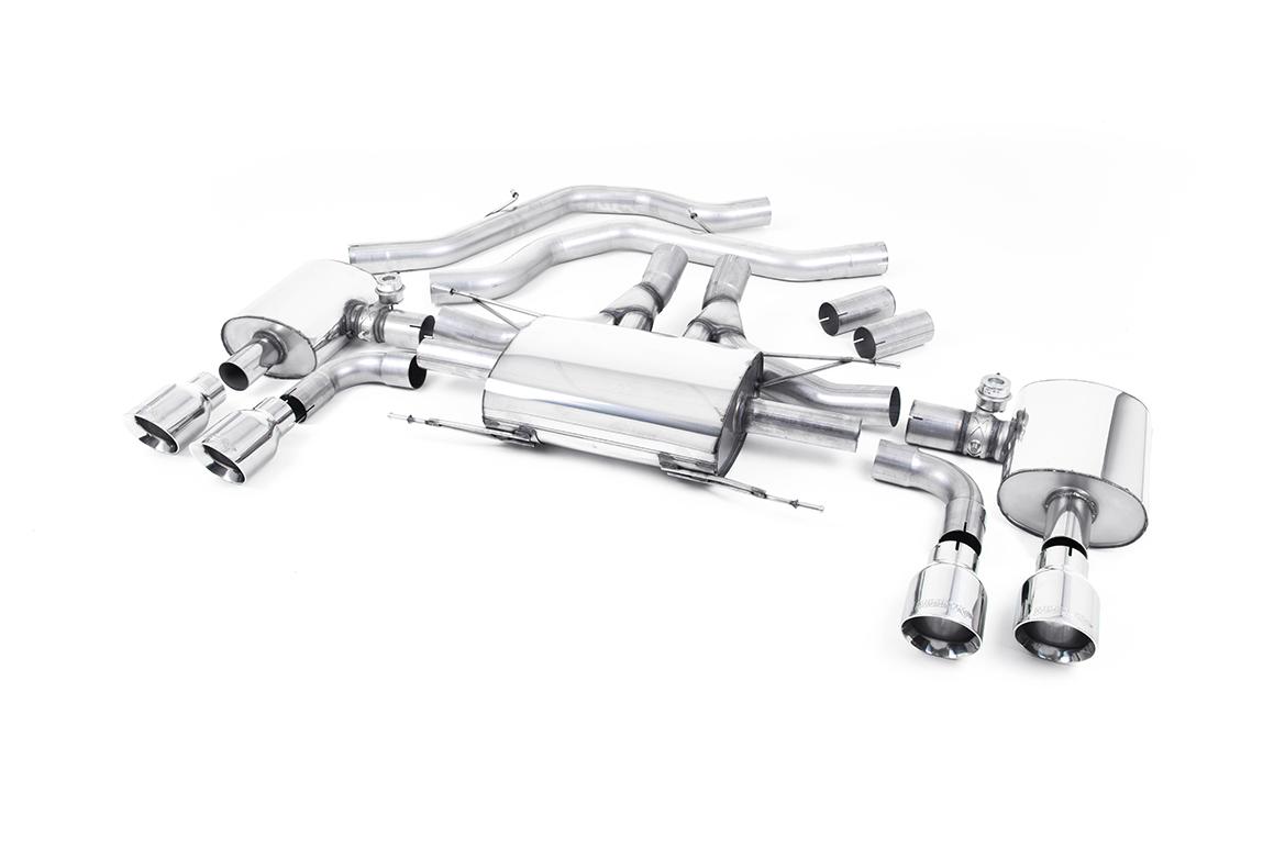 Alfa Romeo Giulia 2.9 V6 Quadrifoglio - Front Pipe-Back System with GT-100 Polished Trims - Valved Alfa Romeo Giulia 2.9 V6 Quadrifoglio - Front Pipe-Back System with GT-100 Polished Trims - Valved