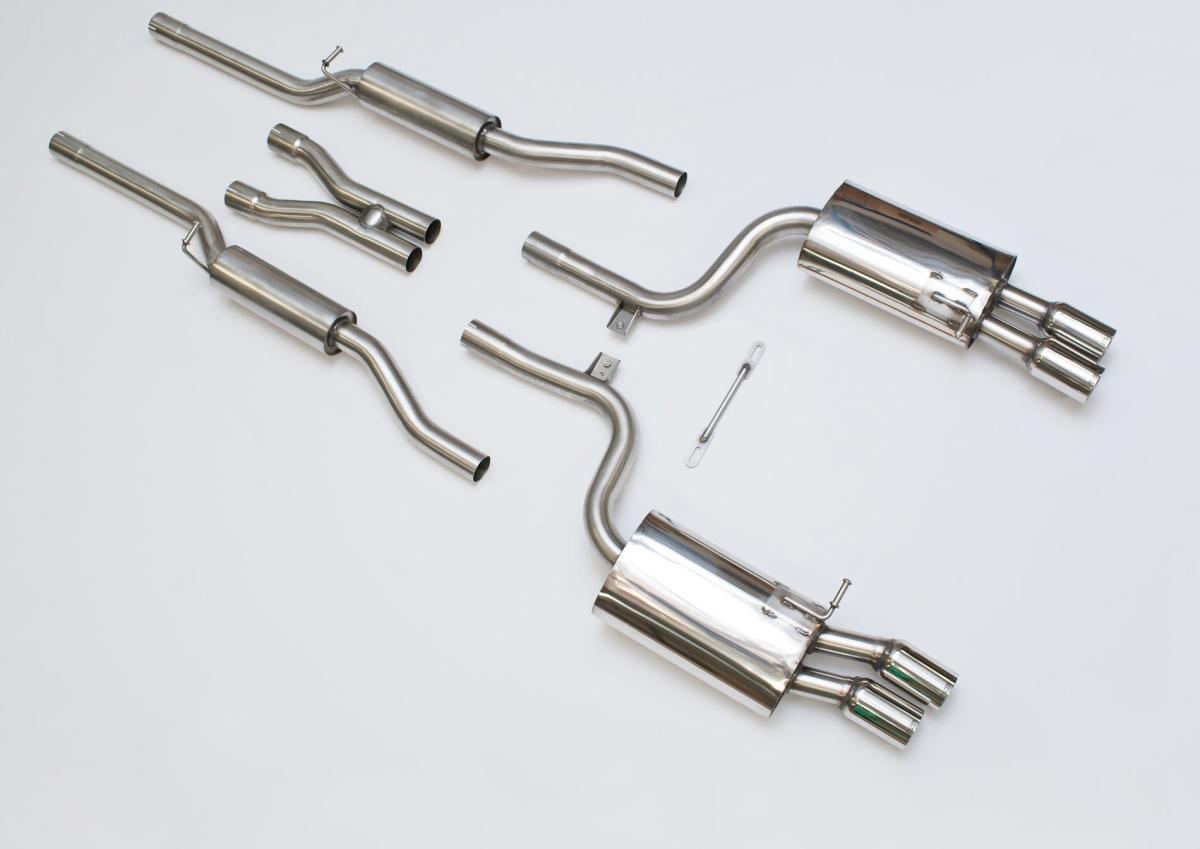 Audi S4 B7 - Resonated (Quieter) Cat-Back Exhaust System with Polished Trims