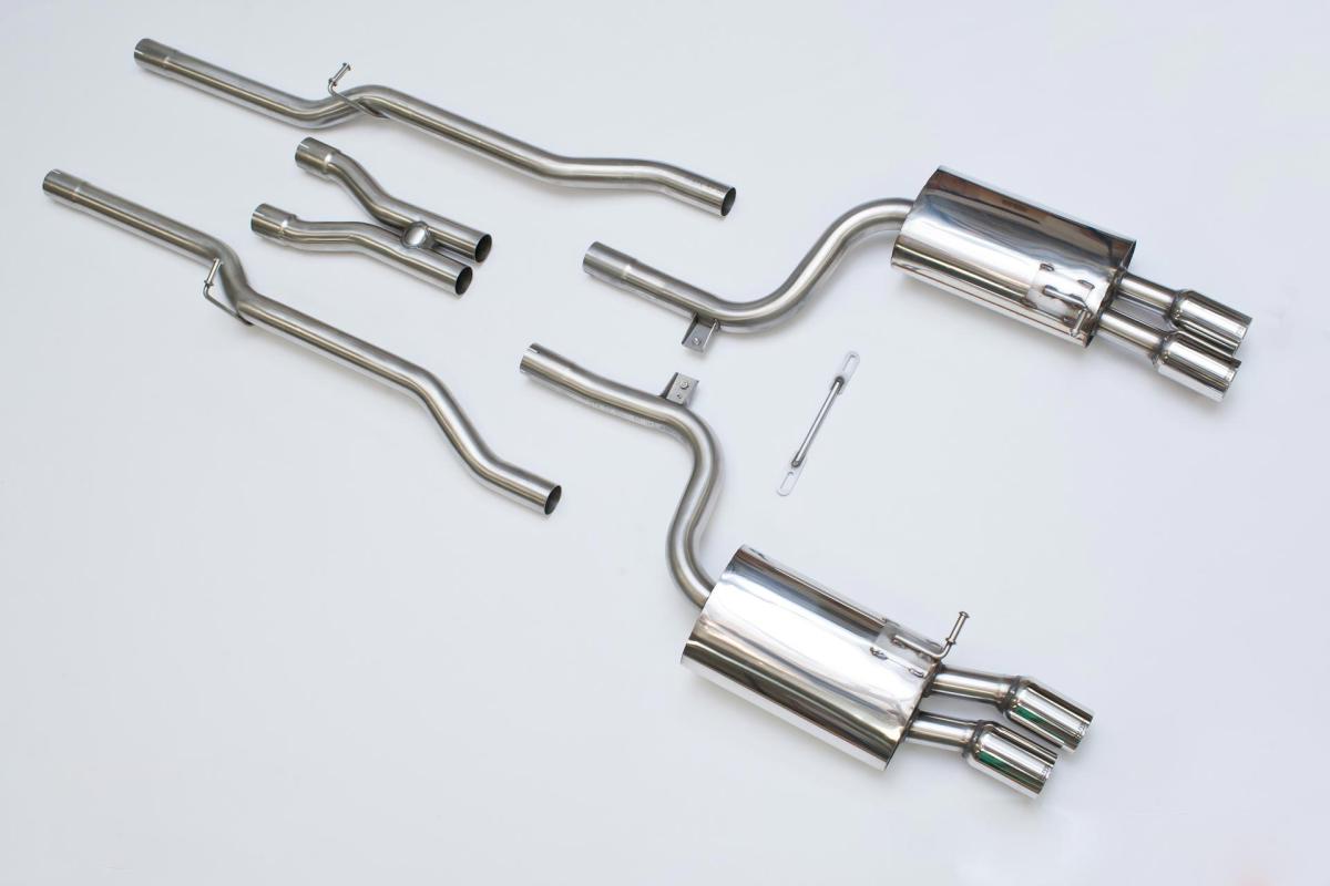 Audi S4 B7 - Non-Resonated (Louder) Cat-Back Exhaust System with Polished Trims Audi S4 B7 - Non-Resonated (Louder) Cat-Back Exhaust System with Polished Trims