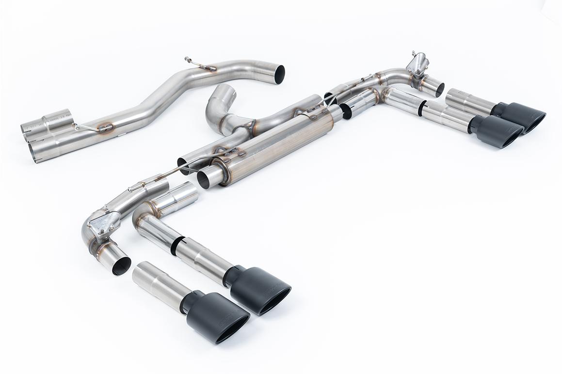 Audi S3 8Y - Non-Resonated Race (Loudest) Cat Back Exhaust System with Cerakote Black Oval Tips Audi S3 8Y - Non-Resonated Race (Loudest) Cat Back Exhaust System with Cerakote Black Oval Tips