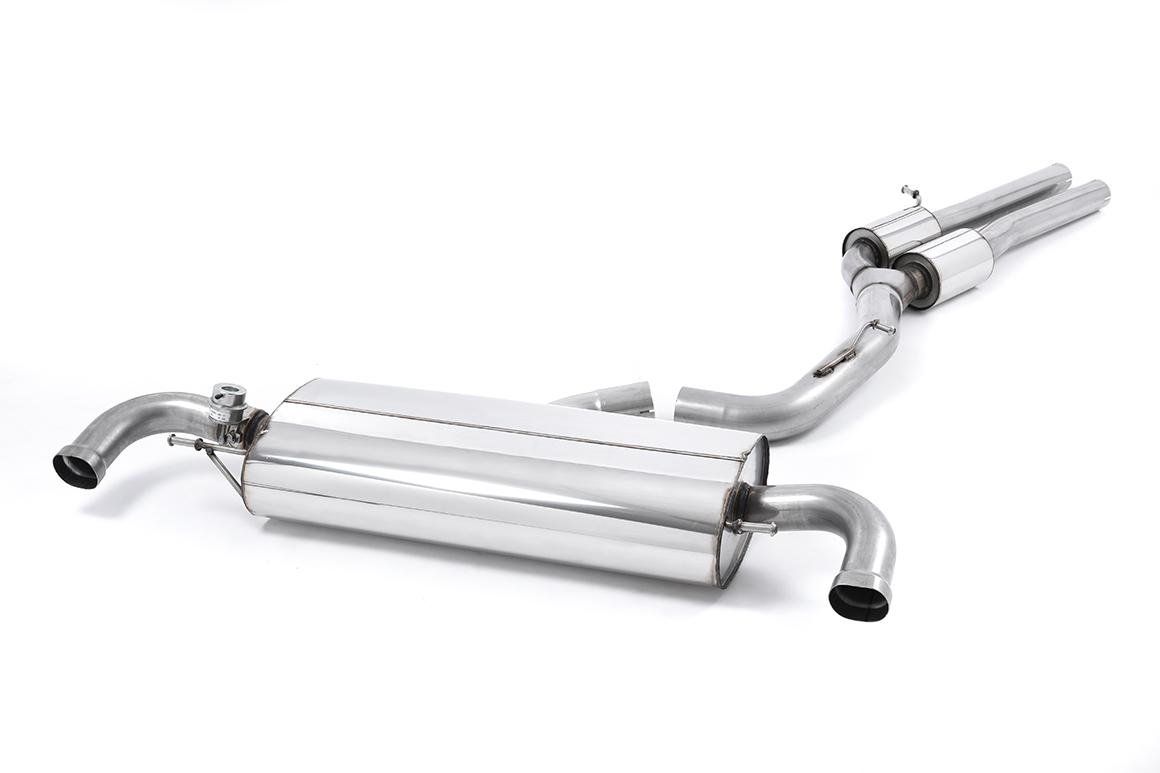 Audi TTRS MK2 2.5L - Resonated (Quieter) Cat Back Exhaust System - Uses OE Trims) Audi TTRS MK2 2.5L - Resonated (Quieter) Cat Back Exhaust System - Uses OE Trims)