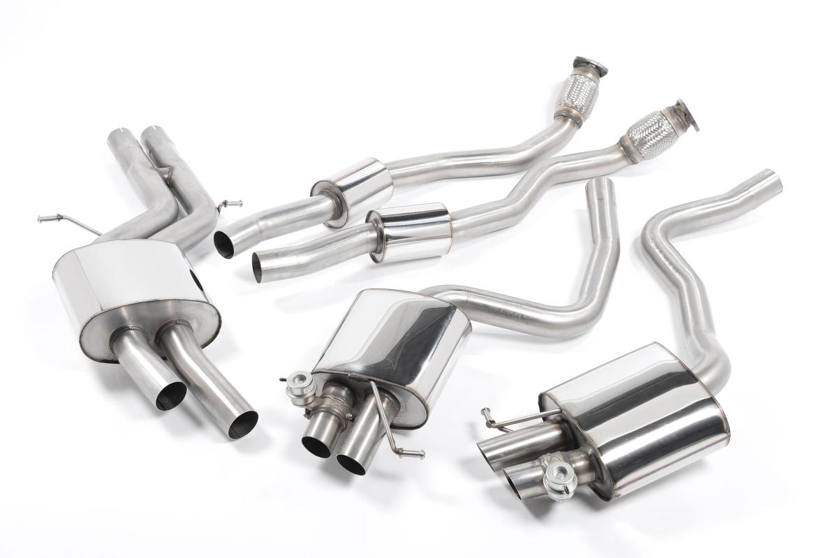 Audi RS5 B8 Coupe - Resonated (Quieter) Cat-Back Exhaust System - Uses OE Trims
