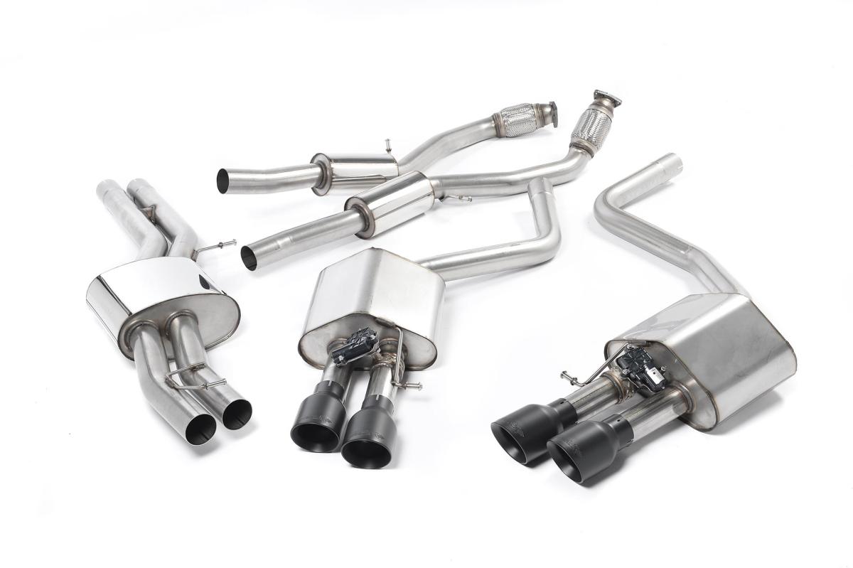 Audi S8 D4 Quattro - Resonated (Quieter) Cat-Back Exhaust System with Cerakote Black Trims Audi S8 D4 Quattro - Resonated (Quieter) Cat-Back Exhaust System with Cerakote Black Trims