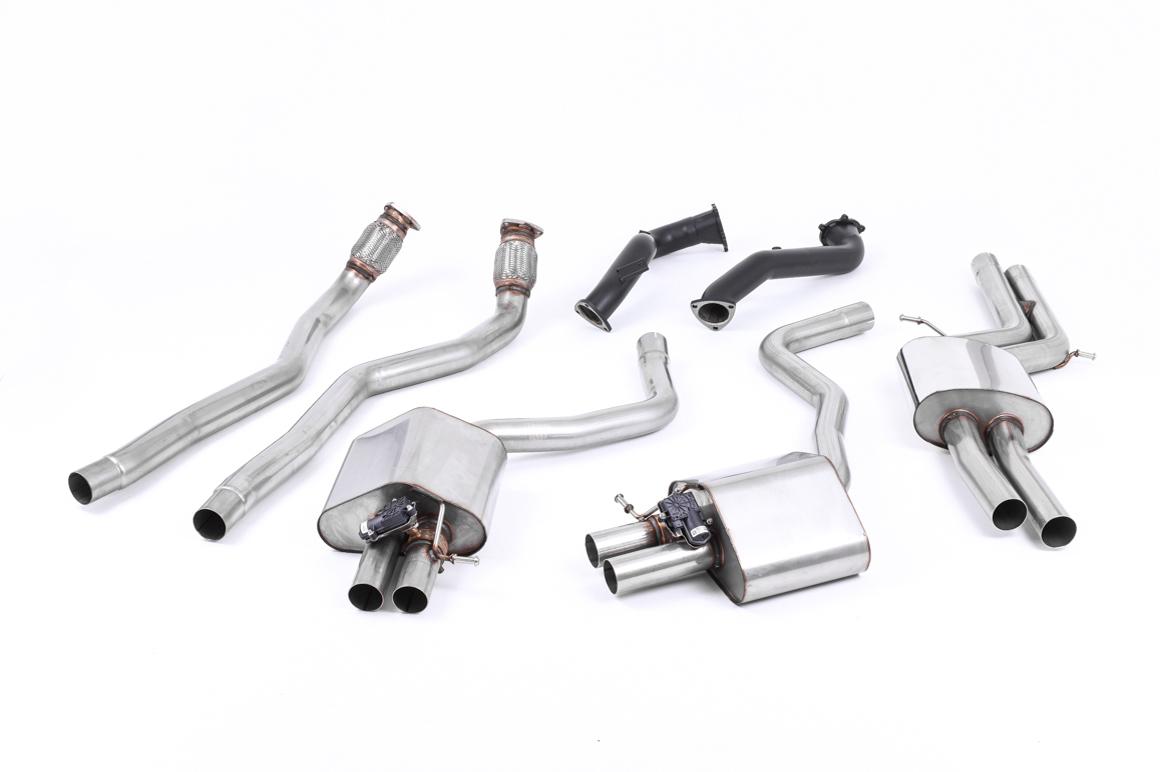 Audi RS6/RS7 C7 - Road+ Complete Exhaust System with Catalyst Bypass - Uses OE Trims