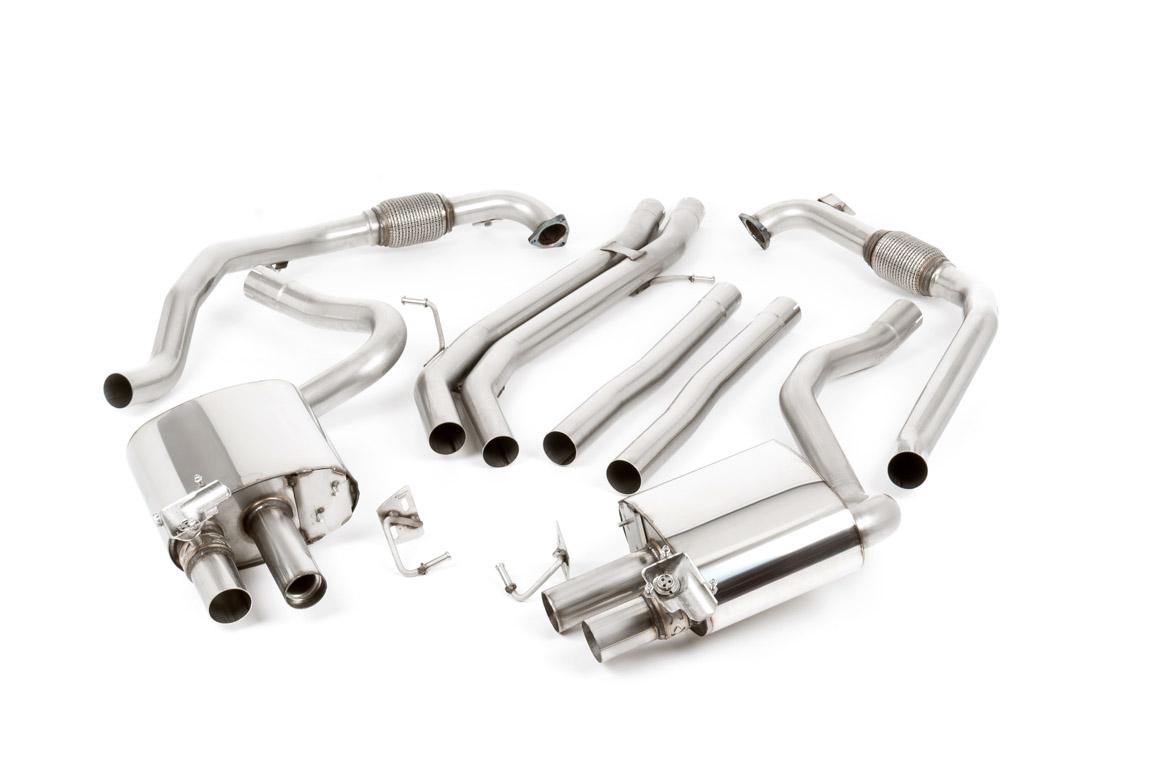 Non-Resonated (Louder) Cat-Back Exhaust System with Quad Cerakote Black Oval Trims