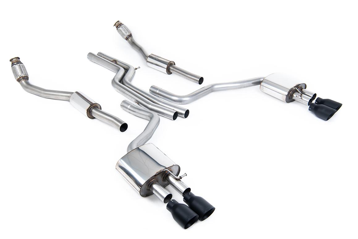 Audi S6 C7/S7 Sportback - Non-Resonated (Louder) Cat-Back Exhaust System with Cerakote Black Trims Audi S6 C7/S7 Sportback - Non-Resonated (Louder) Cat-Back Exhaust System with Cerakote Black Trims