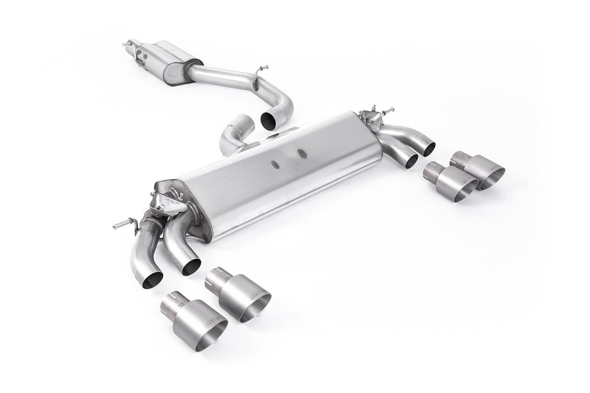 Audi S3 8V.2 - Resonated (Quieter) GPF/OPF-Back Exhaust System with Quad Round Titanium Trims Audi S3 8V.2 - Resonated (Quieter) GPF/OPF-Back Exhaust System with Quad Round Titanium Trims