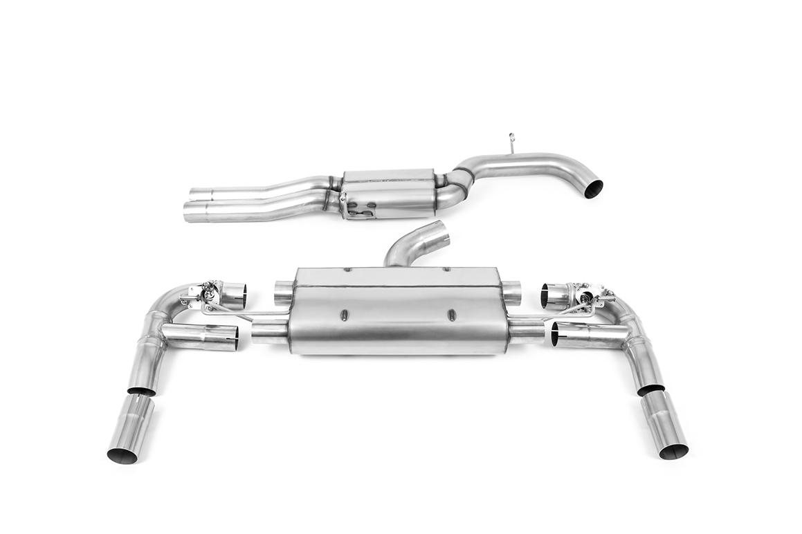 Audi RS3 8V - 80MM Resonated (Quieter) Cat-Back Exhaust System with Titanium Trims Audi RS3 8V - 80MM Resonated (Quieter) Cat-Back Exhaust System with Titanium Trims