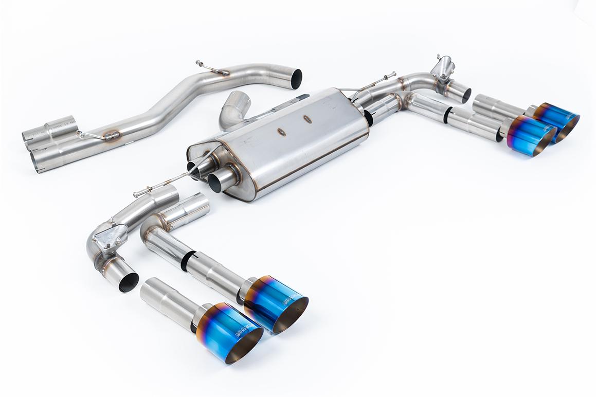 Audi S3 8Y - Part-Resonated Cat-Back Exhaust System with Burnt Titanium Trims