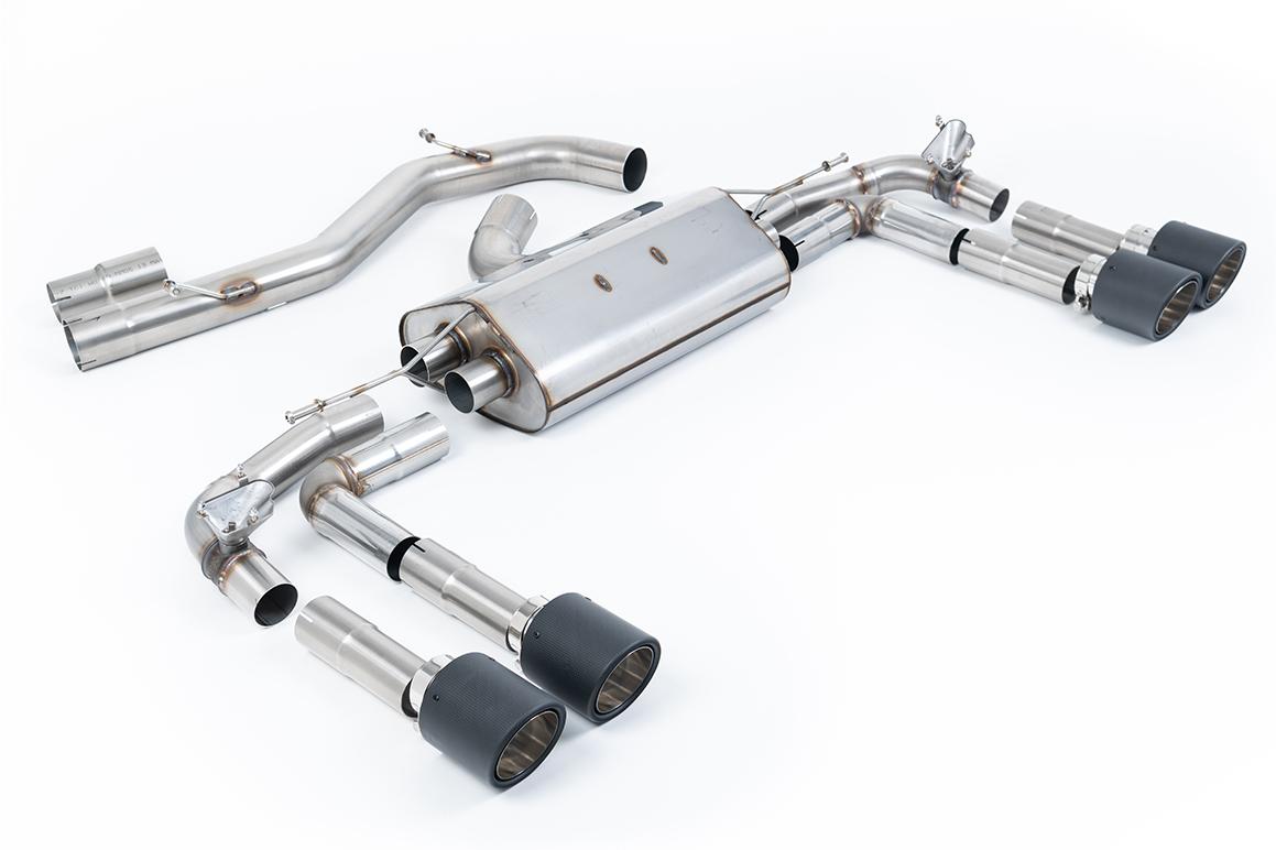 Audi S3 8Y - Part-Resonated Cat-Back Exhaust System with JET-115 Carbon Tips Audi S3 8Y - Part-Resonated Cat-Back Exhaust System with JET-115 Carbon Tips