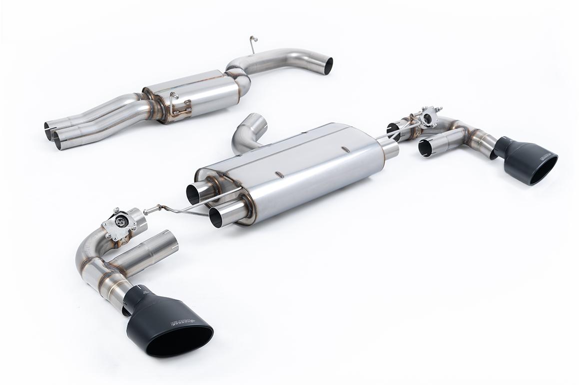 Audi TTRS MK3 Quattro - 80mm Resonated (Quieter) Cat-Back Exhaust System with Cerakote Black Trims Audi TTRS MK3 Quattro - 80mm Resonated (Quieter) Cat-Back Exhaust System with Cerakote Black Trims
