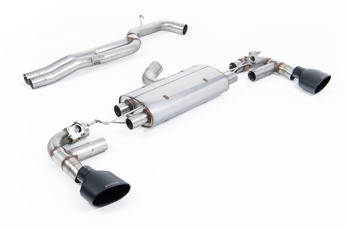 Audi TTRS MK3 Quattro - 80mm Non-Resonated (Loudest) Cat-Back Exhaust System with Cerakote Black Trims Audi TTRS MK3 Quattro - 80mm Non-Resonated (Loudest) Cat-Back Exhaust System with Cerakote Black Trims