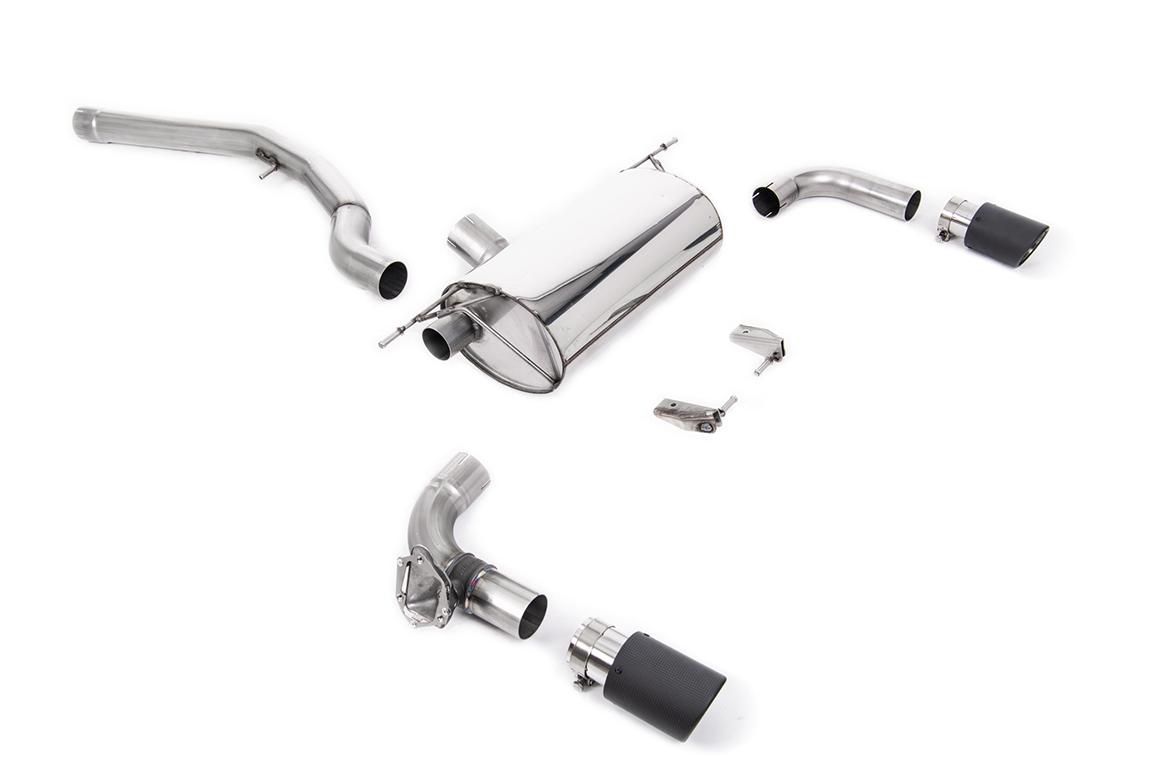 Non-Resonated (Louder) GPF/OPF-Back Exhaust System with Carbon Jet-90 Trims