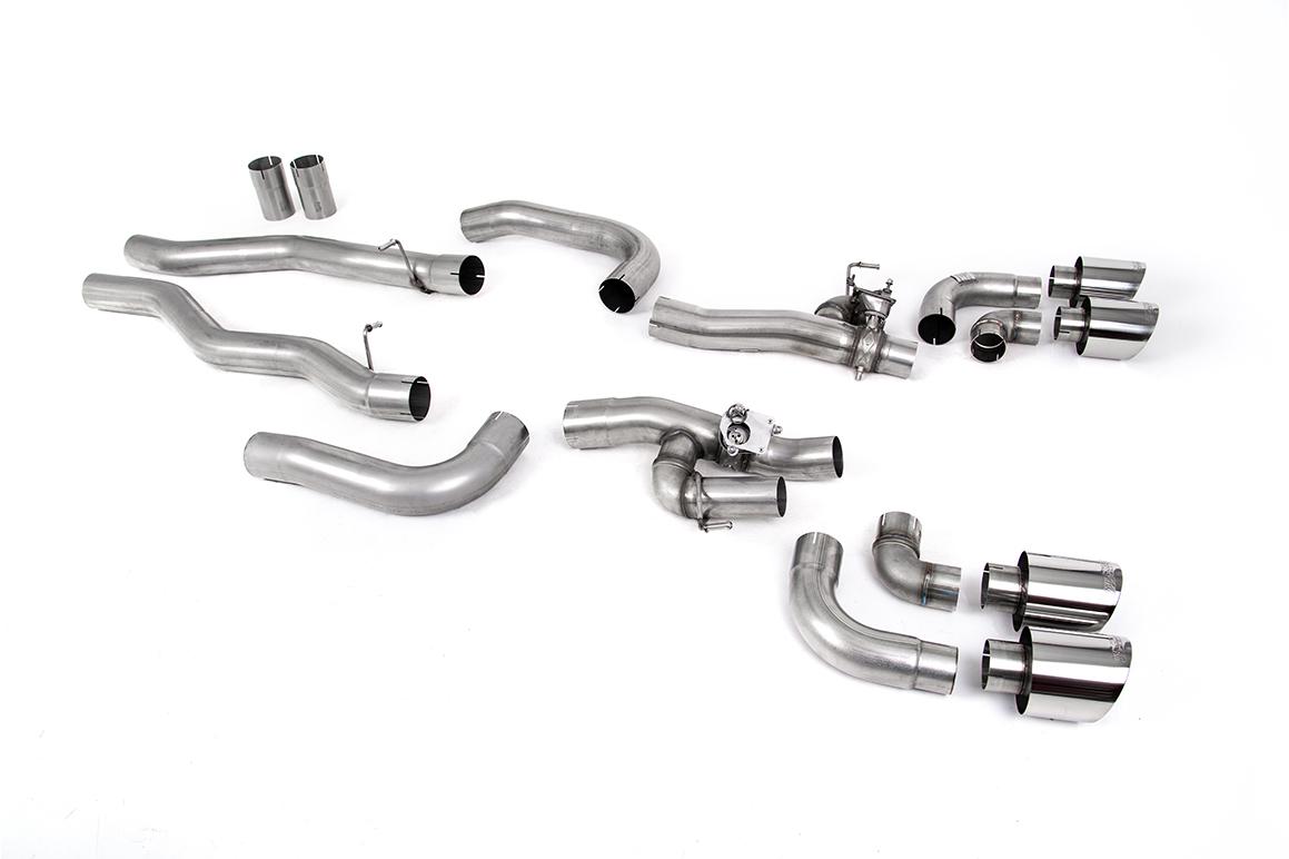 BMW M8 F91/92/93 (GPF Equipped) - OPF/GPF Back System with valved Rear Silencer Bypass & GT-115 Polished Trims BMW M8 F91/92/93 (GPF Equipped) - OPF/GPF Back System with valved Rear Silencer Bypass & GT-115 Polished Trims