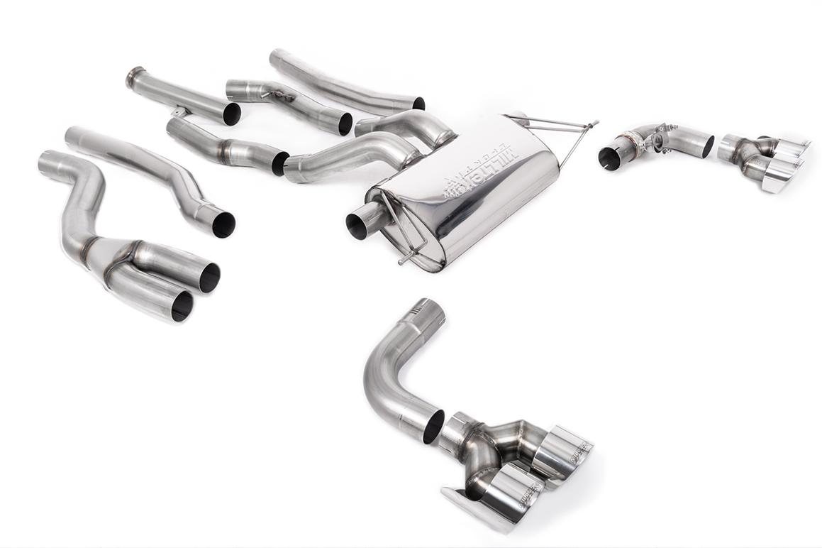 Cat-back Exhaust System with Quad GT-100 Polished Trims Cat-back Exhaust System with Quad GT-100 Polished Trims