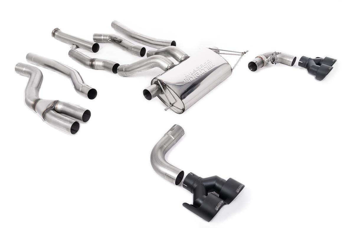 Cat-back Exhaust System with Quad GT-100 Cerakote Black Trims