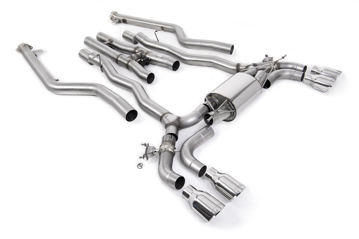 BMW M5 F90 LCI (GPF Equipped) - Cat Back Exhaust System with Polished GT-100 Trims