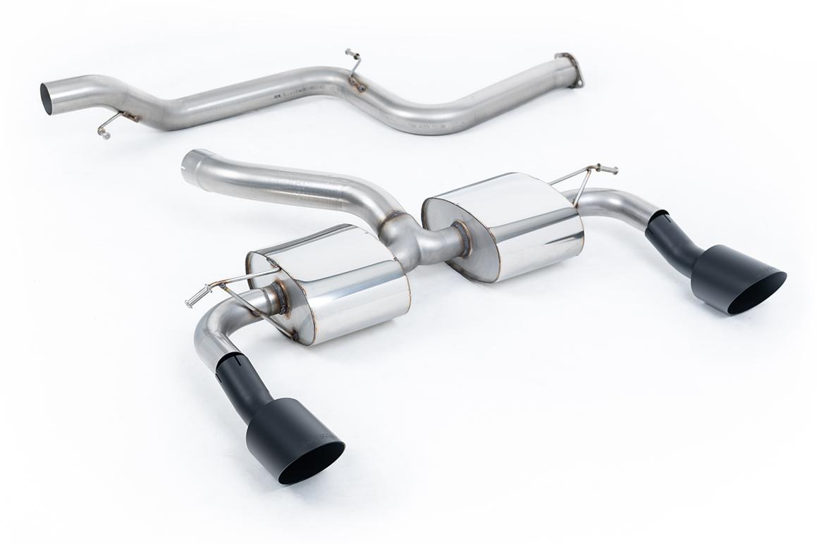 Ford Focus MK2 RS - Non-Resonated (Louder) Cat-Back Exhaust System with Cerakote Black Trims