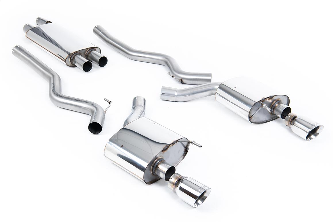Ford Mustang 2.3 (S550 Fastback) - Resonated (Quieter) Cat-Back Exhaust System with GT-100 Polished Trims Ford Mustang 2.3 (S550 Fastback) - Resonated (Quieter) Cat-Back Exhaust System with GT-100 Polished Trims