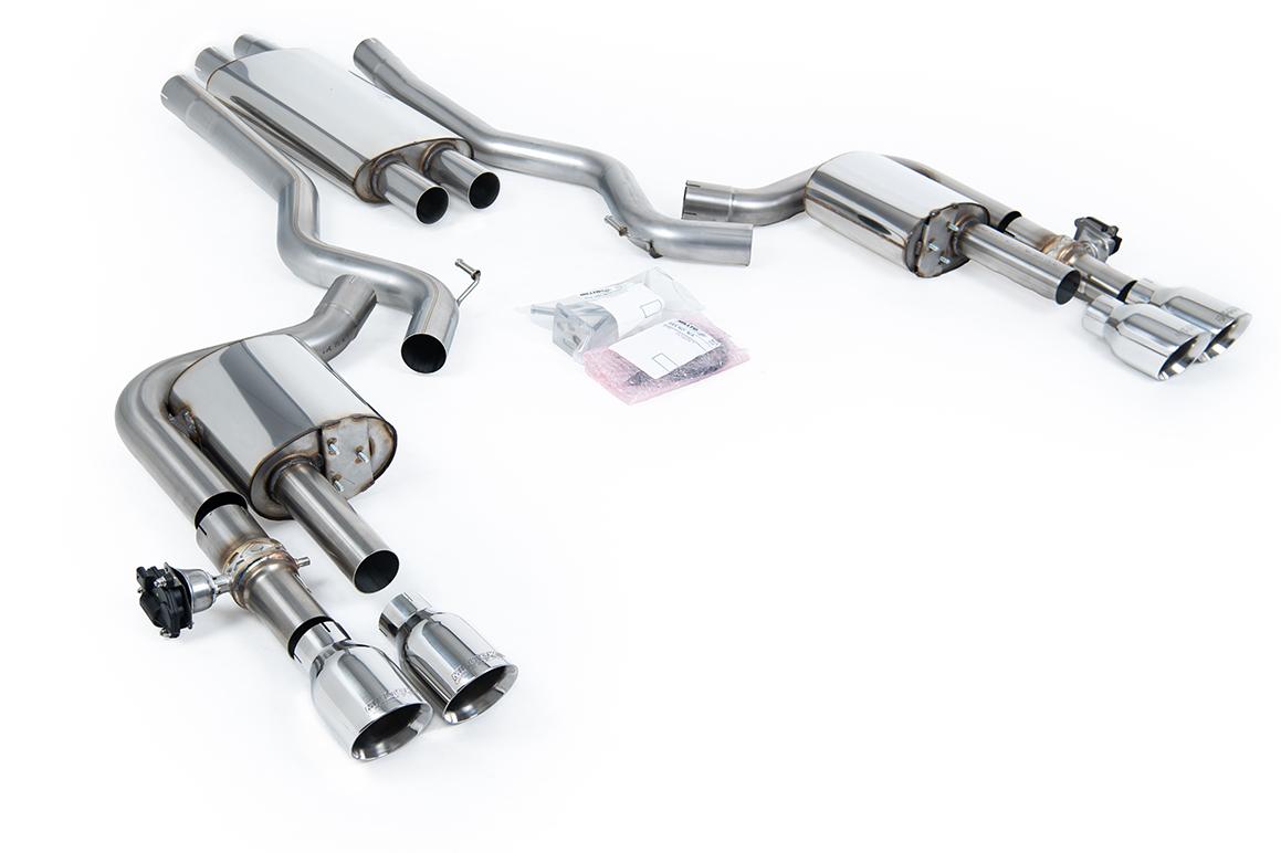 Ford Mustang 2.3 (S550/S650 Fastback) - Valved Resonated Cat-back with Polished Trims