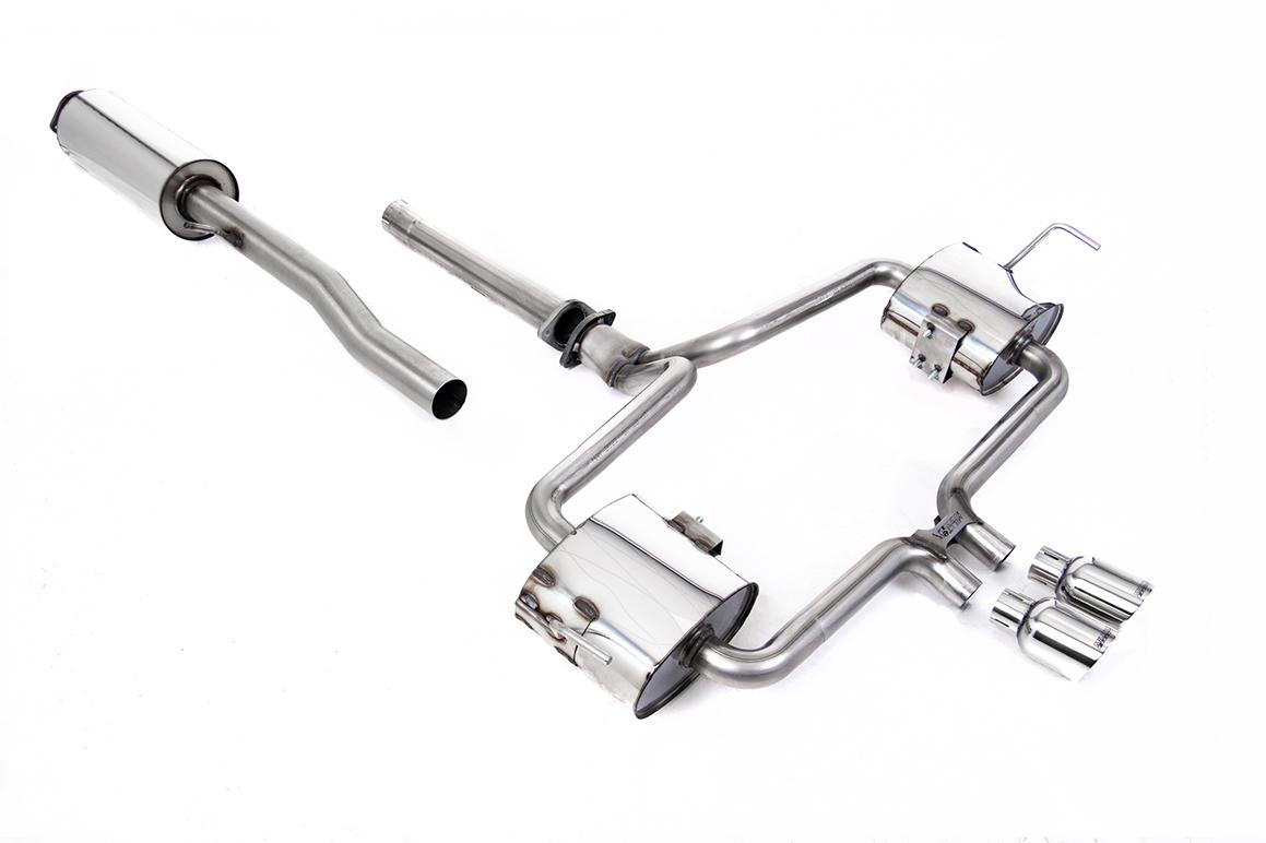 Mini Cooper S R53 - Resonated (Quieter) Cat Back Exhaust System with Polished Trims Mini Cooper S R53 - Resonated (Quieter) Cat Back Exhaust System with Polished Trims