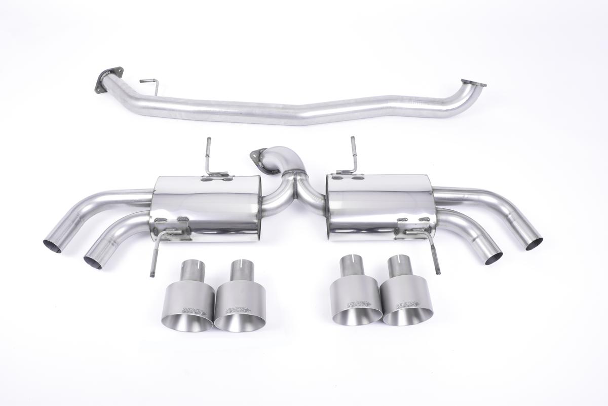 Nissan GT-R R35 - Secondary Cat-Back Exhaust System with Quad Brushed Titanium Trims