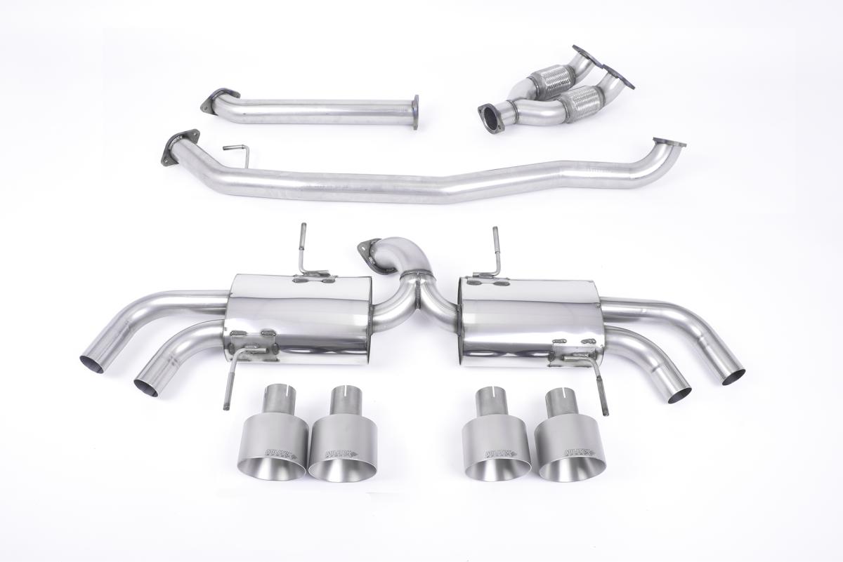 Nissan GT-R R35 - Non-Resonated Primary Cat-Back Exhaust System with Quad Brushed Titanium Trims Nissan GT-R R35 - Non-Resonated Primary Cat-Back Exhaust System with Quad Brushed Titanium Trims