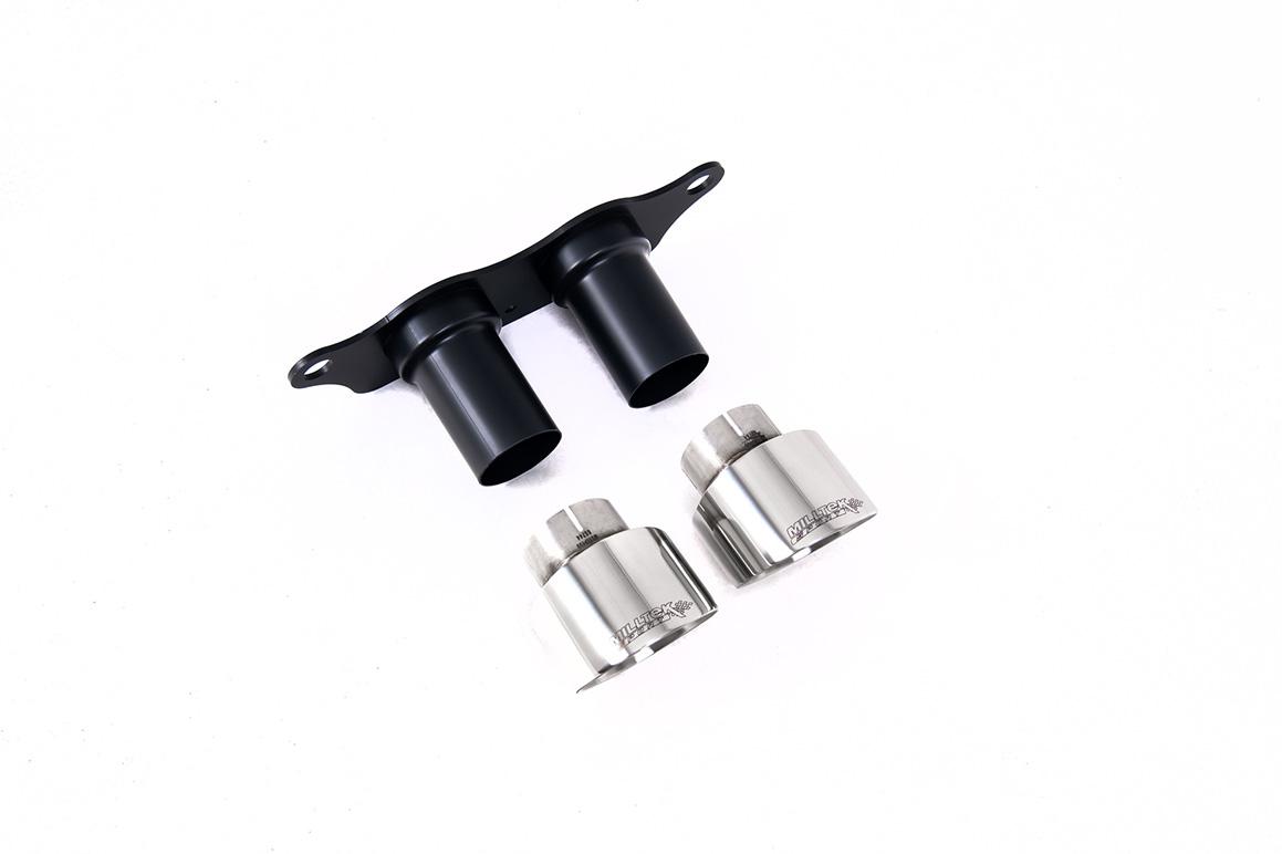 Porsche 991.2 GT3 & GT3 RS - GT-100 Polished Trims & Mounting Plate - Fits to OE Silencer