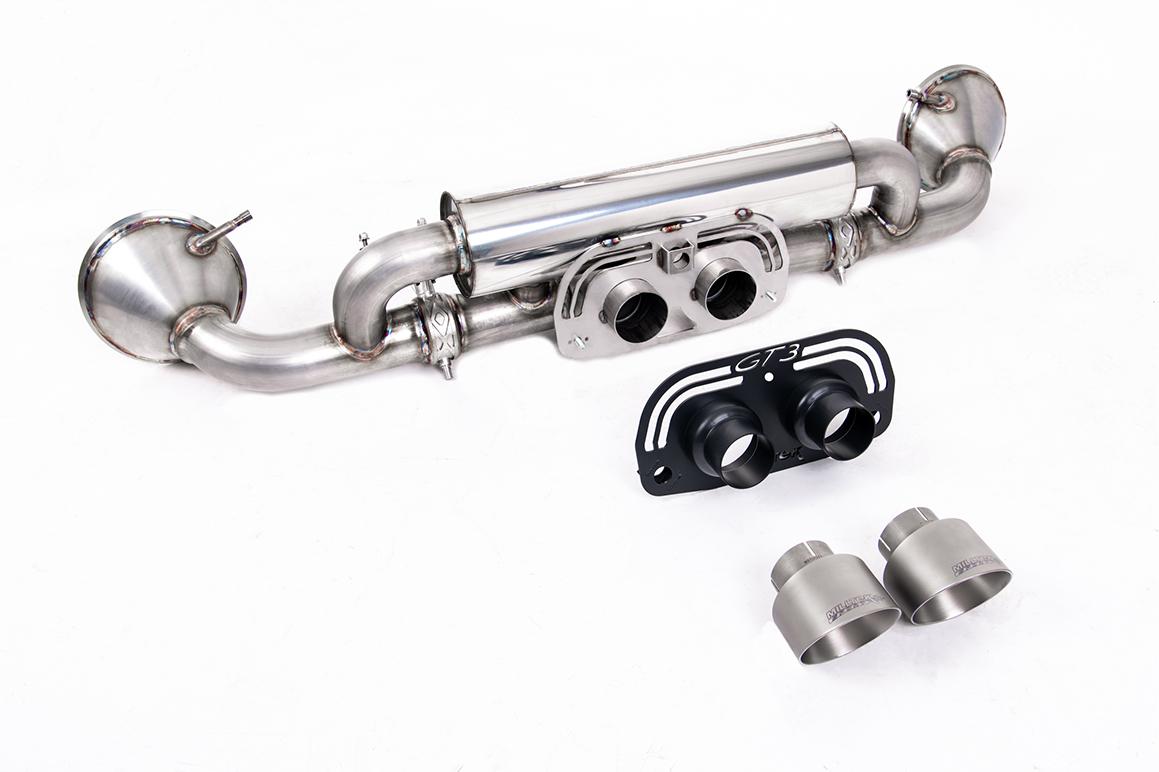 Porsche 992.1 & 992.2 GT3 - Rear Silencer(s) with GT-100 Brushed Titanium Trims Porsche 992.1 & 992.2 GT3 - Rear Silencer(s) with GT-100 Brushed Titanium Trims
