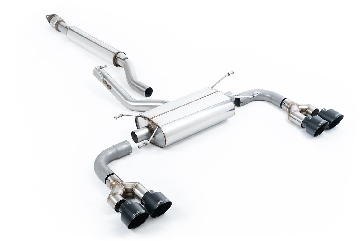 Toyota GR86 - Resonated (Quieter) Quad Outlet Cat Back for TRD Diffuser with Ceramic Black Tips