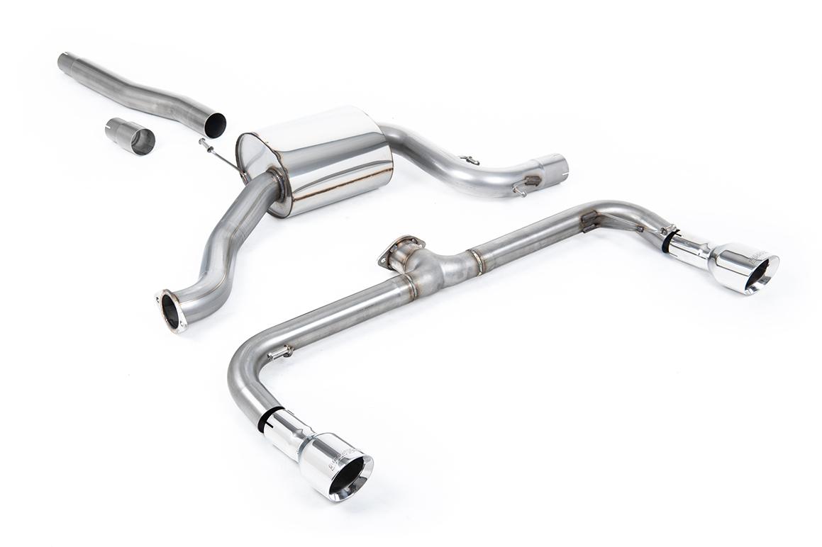 VW Scirocco GT 2.0 TSI 200ps - Non-Resonated (Louder) Cat-Back Exhaust System with Polished GT100 Tips (For Scirocco R Valance) VW Scirocco GT 2.0 TSI 200ps - Non-Resonated (Louder) Cat-Back Exhaust System with Polished GT100 Tips (For Scirocco R Valance)