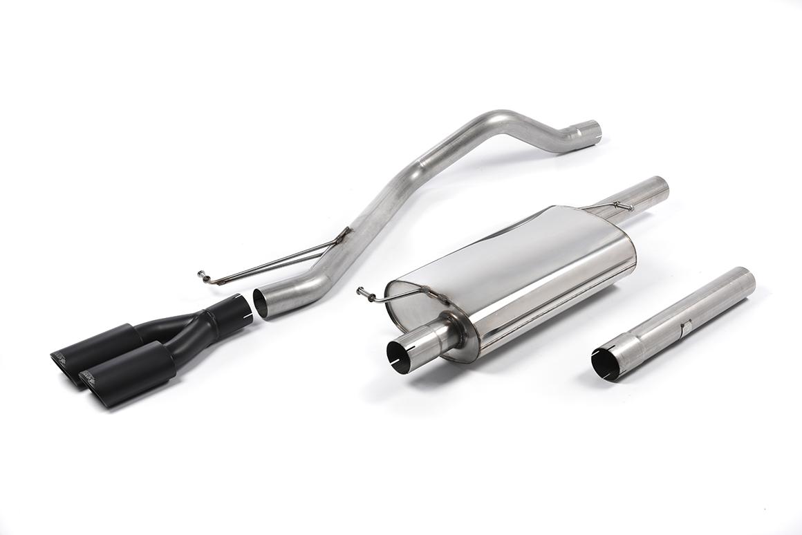 VW T5/T6 LWB - Resonated (Quieter) DPF-Back Exhaust System Twin Black Oval Outlets