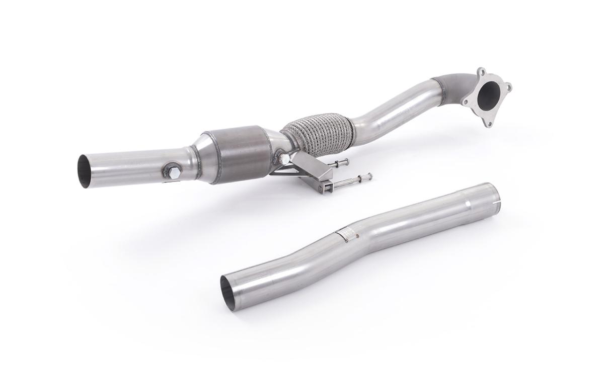 Stainless Steel Cast Large Bore Downpipe with Hi-Flow Sports Catalyst (For Milltek Race Cat-Back) (VW) Stainless Steel Cast Large Bore Downpipe with Hi-Flow Sports Catalyst (For Milltek Race Cat-Back) (VW)