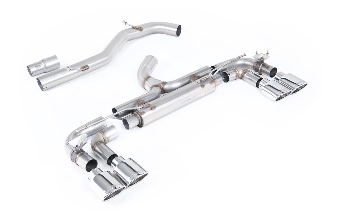 VW Golf R MK7 - 80mm Race Cat-back with Polished Ovals (Non-Resonated - Loudest)