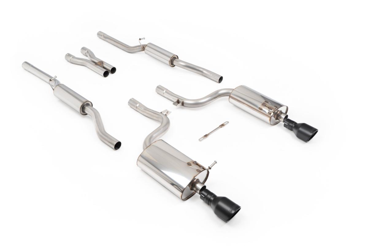Audi S4 B6 - Resonated (Quieter) Cat-Back Exhaust System with Jet-100 Cerakote Black Trims Audi S4 B6 - Resonated (Quieter) Cat-Back Exhaust System with Jet-100 Cerakote Black Trims