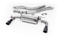 Non-Resonated (Louder) Race Cat-Back Exhaust System with Cerakote Black GT-90 Trims